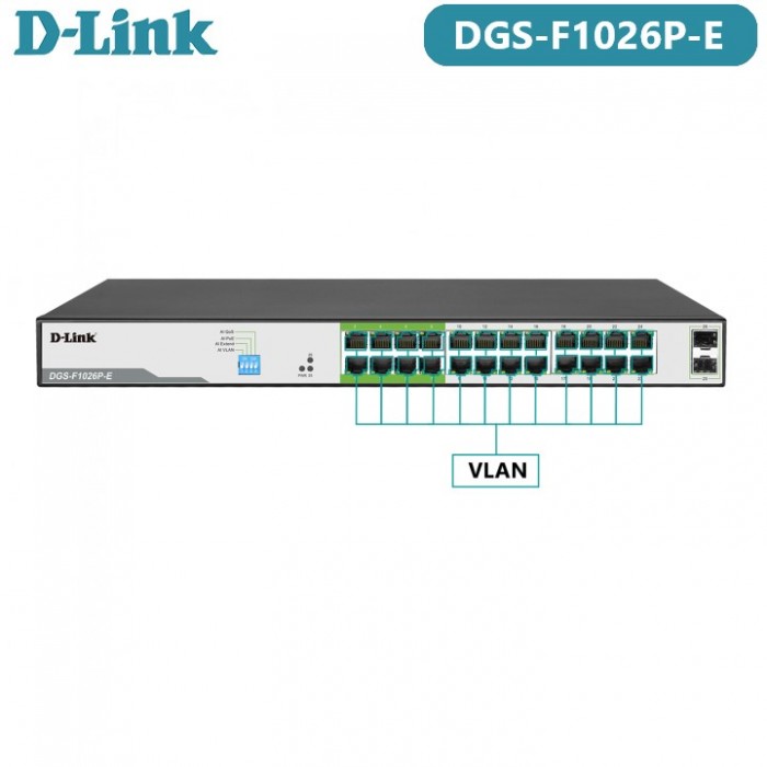 D-Link DGS-F1026P-E 24 Port PoE 1000 Mbps Switch